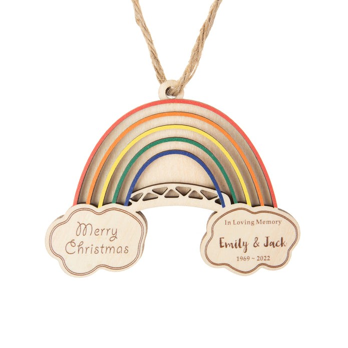 Personalised Rainbow Christmas Name Ornament - handmade