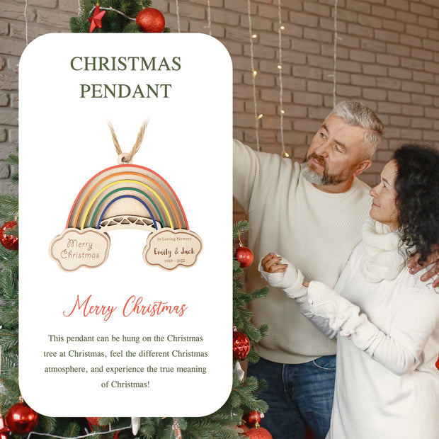 Personalised Rainbow Christmas Name Ornament - handmade