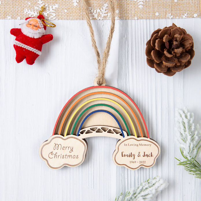 Personalised Rainbow Christmas Name Ornament - handmade