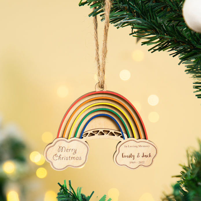 Personalised Rainbow Christmas Name Ornament - handmade