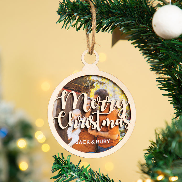 Custom Photo Christmas Ornament - handmade
