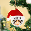 Personalised Photo Santa Hat Christmas Ornament - handmade