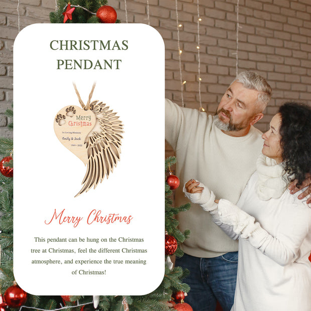 Personalised Angel Wing Christmas Ornament - handmade