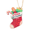 Personalised Name Christmas Stocking Ornament - handmade