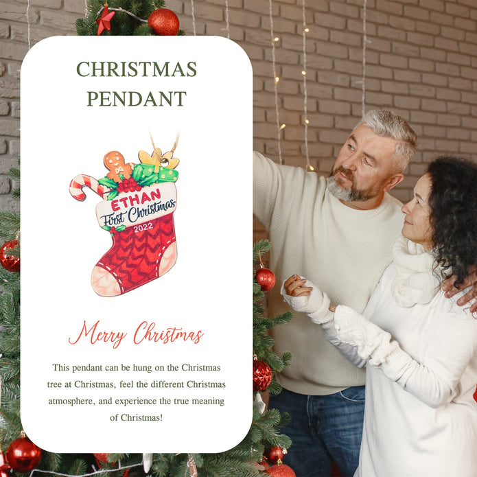 Personalised Name Christmas Stocking Ornament - handmade