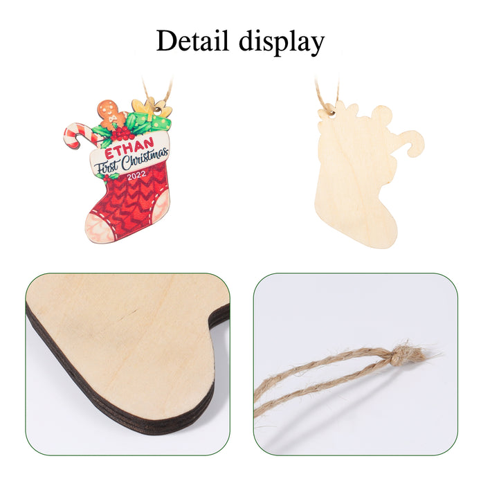 Personalised Name Christmas Stocking Ornament - handmade