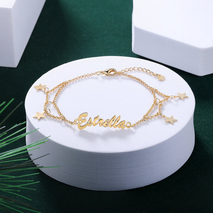 Custom Name Christmas Bracelet - handmade