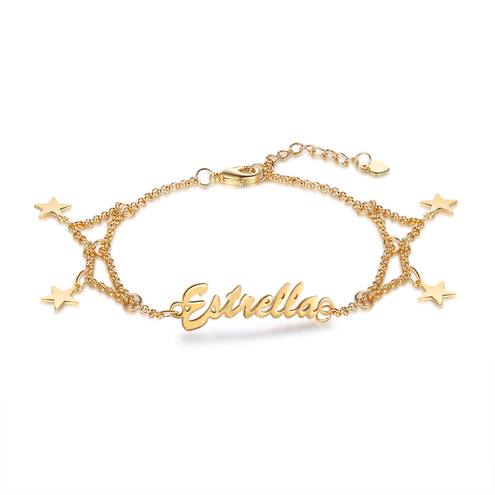 Custom Name Christmas Bracelet - handmade
