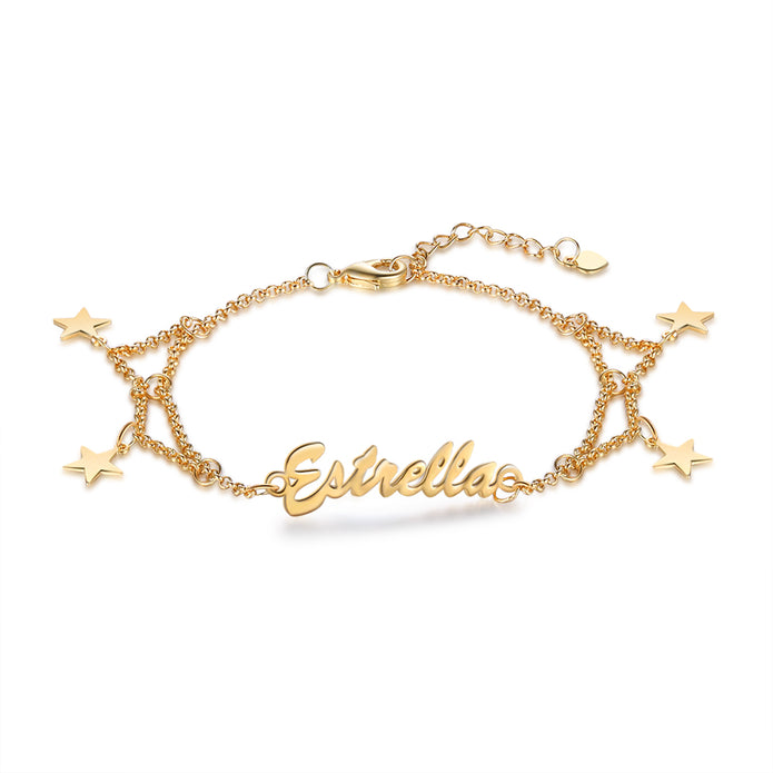 Custom Name Christmas Bracelet - handmade