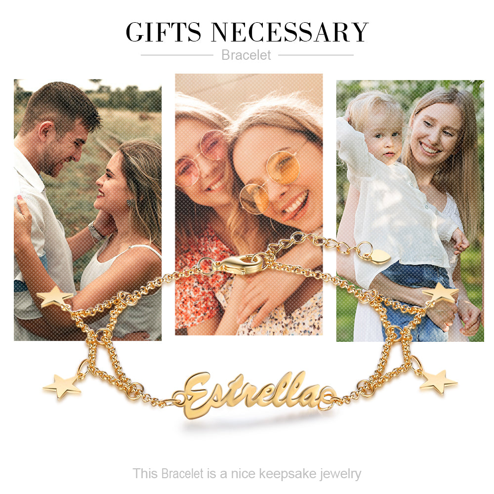 Custom Name Christmas Bracelet - handmade