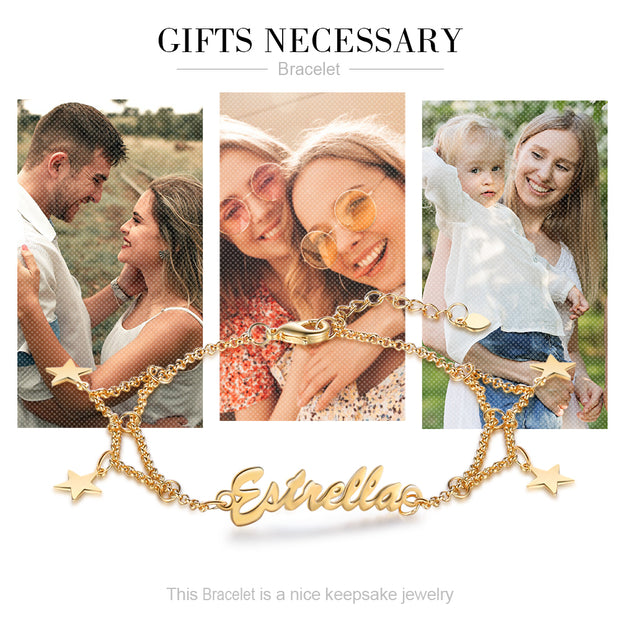 Custom Name Christmas Bracelet - handmade