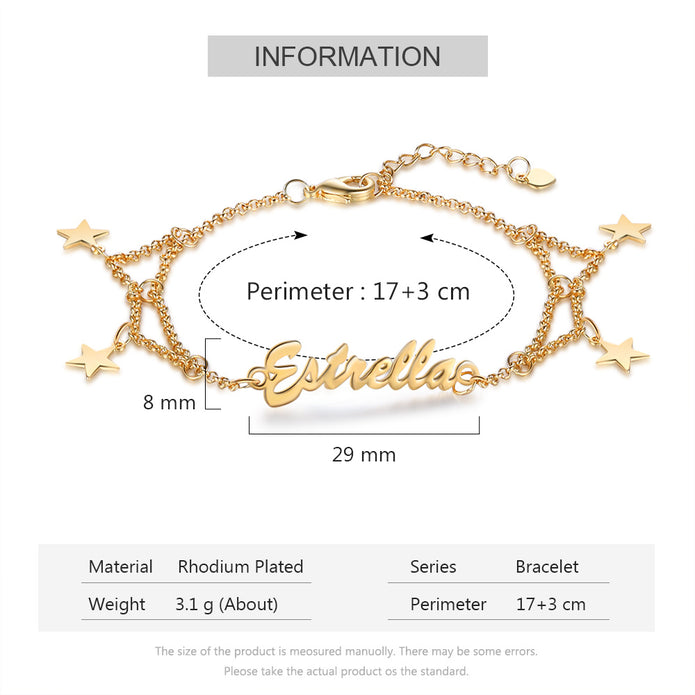 Custom Name Christmas Bracelet - handmade