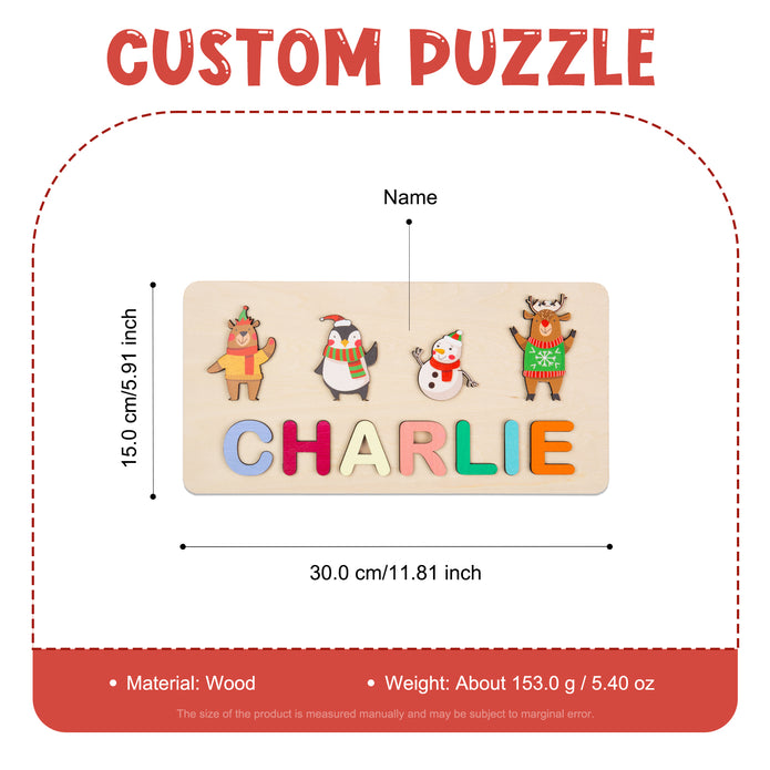 Personalised Wooden Christmas Name Puzzle - handmade