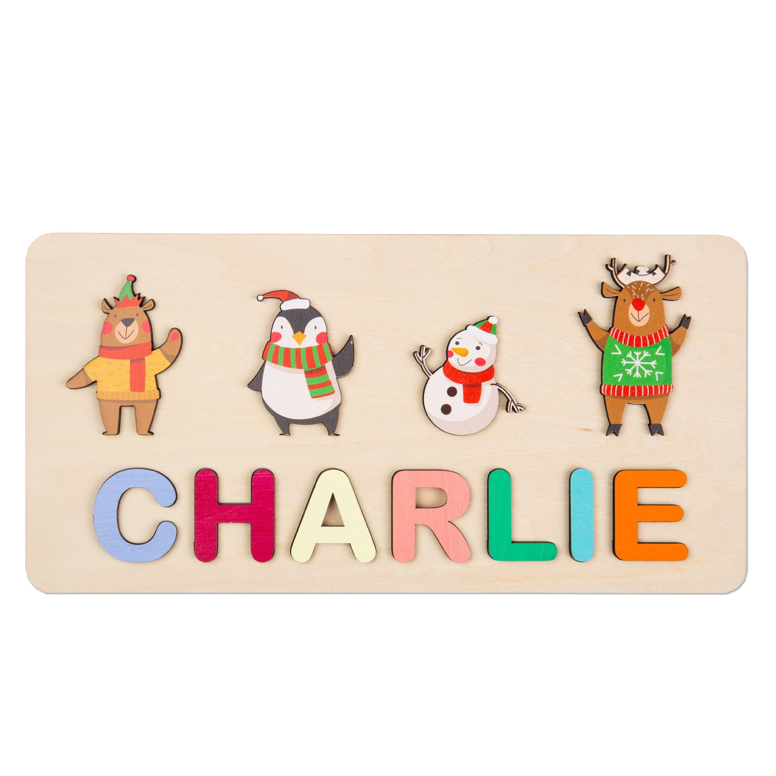 Personalised Wooden Christmas Name Puzzle - handmade