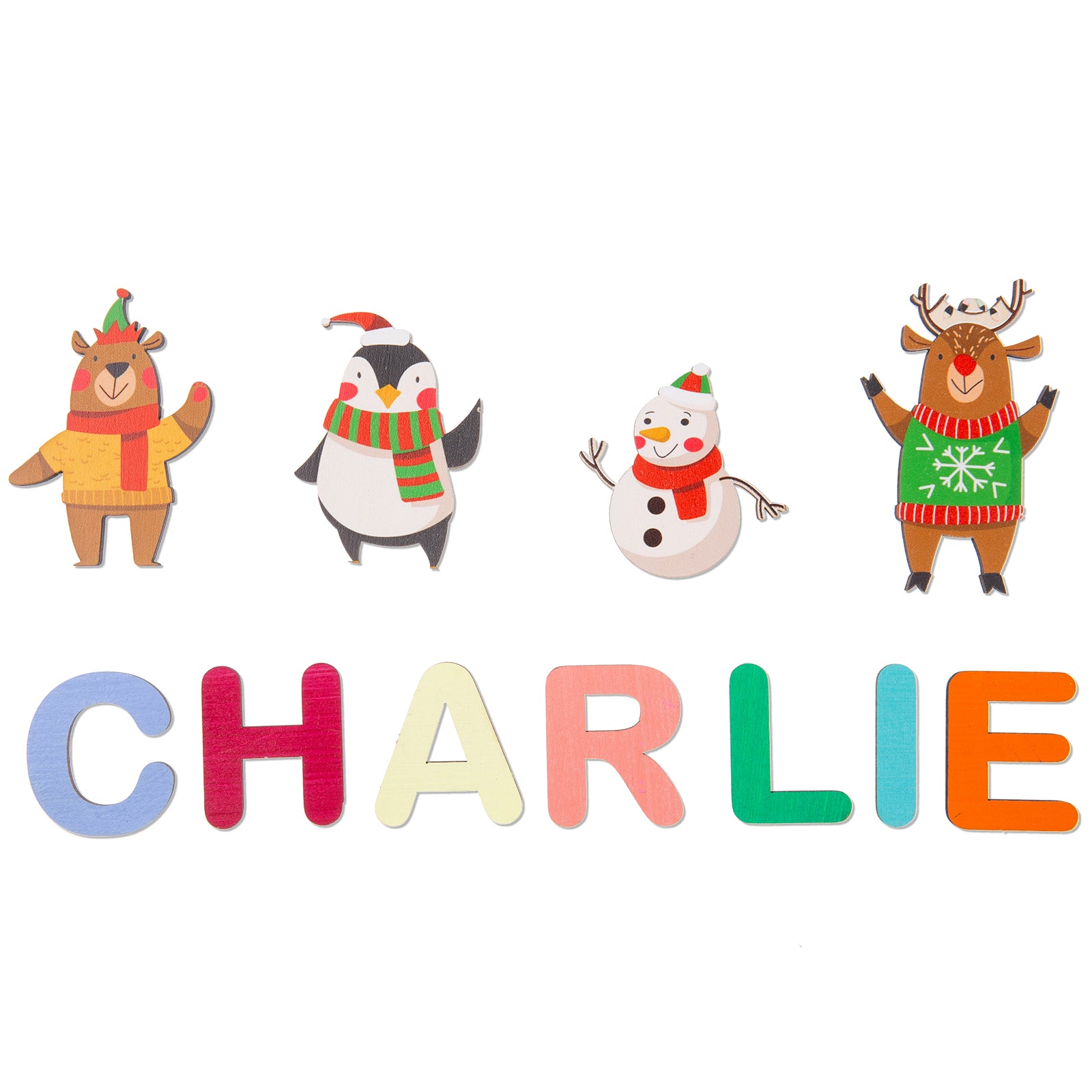 Personalised Wooden Christmas Name Puzzle - handmade