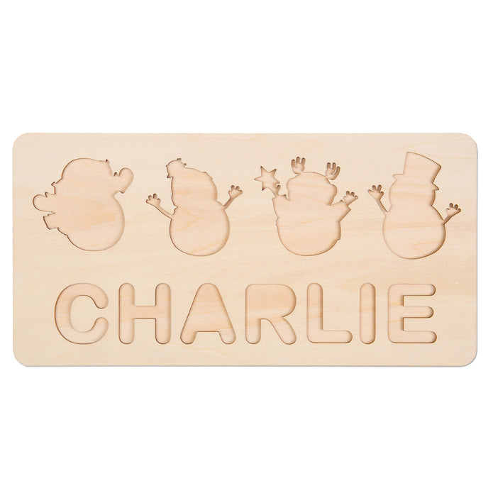 Personalised Snowman Name Puzzle - handmade