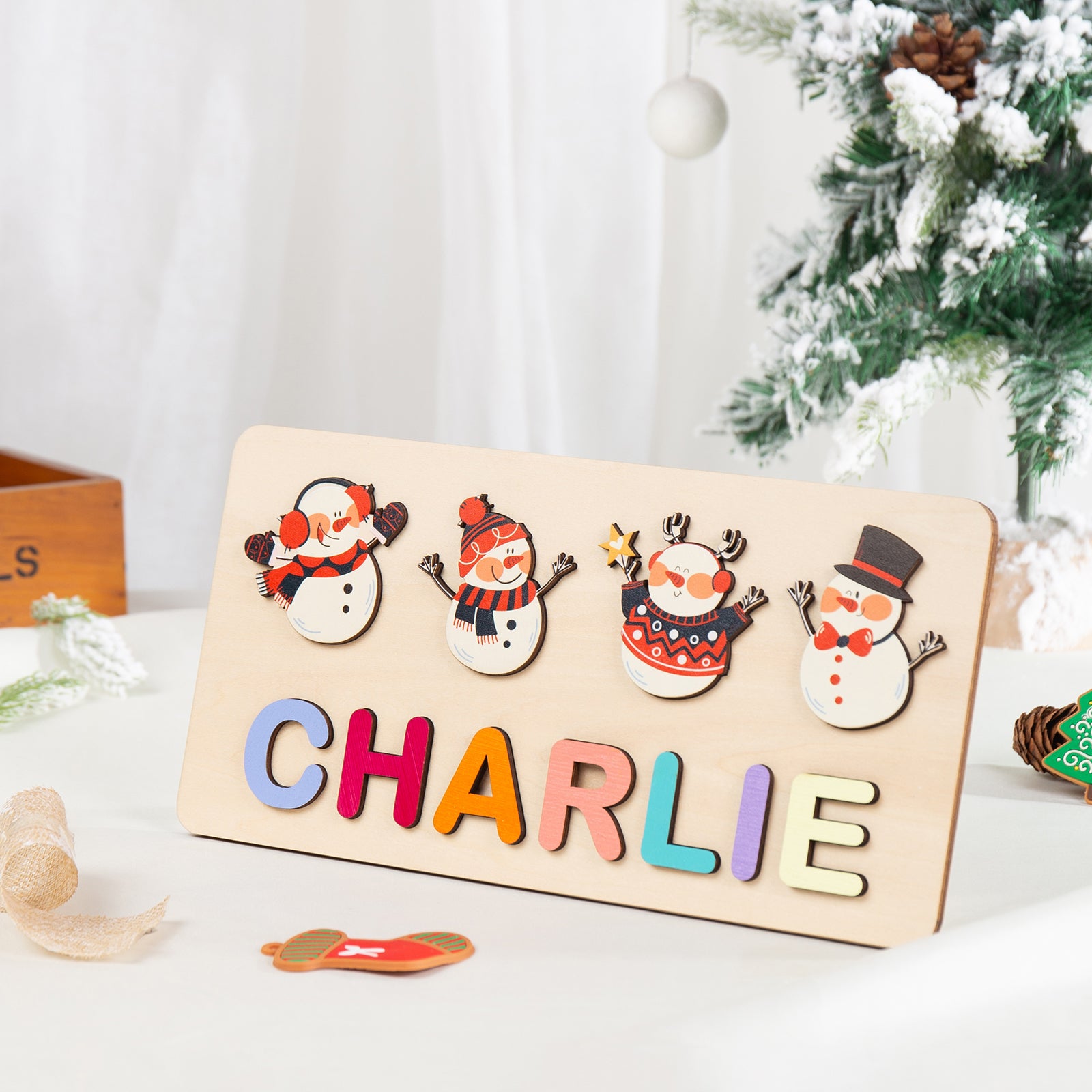 Personalised Snowman Name Puzzle - handmade