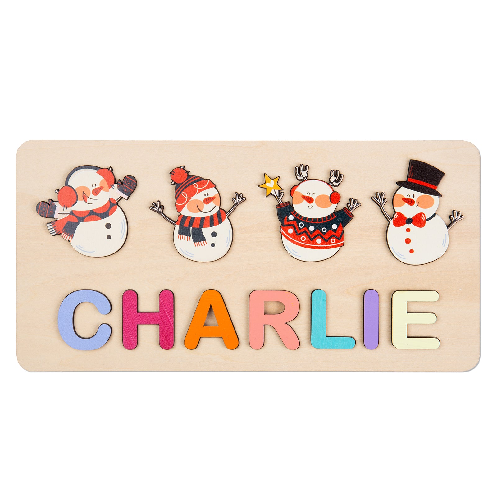 Personalised Snowman Name Puzzle - handmade