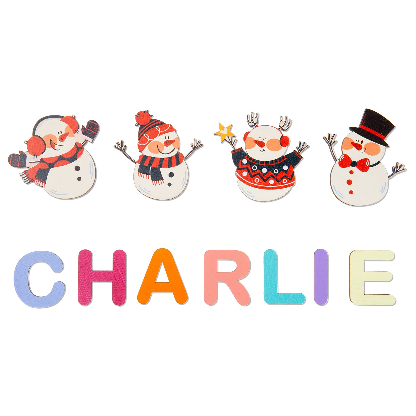 Personalised Snowman Name Puzzle - handmade