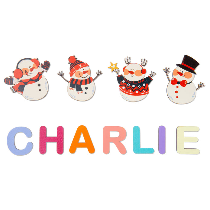Personalised Snowman Name Puzzle - handmade