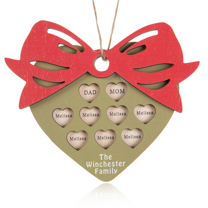 Personalised Heart Christmas Ornament - handmade