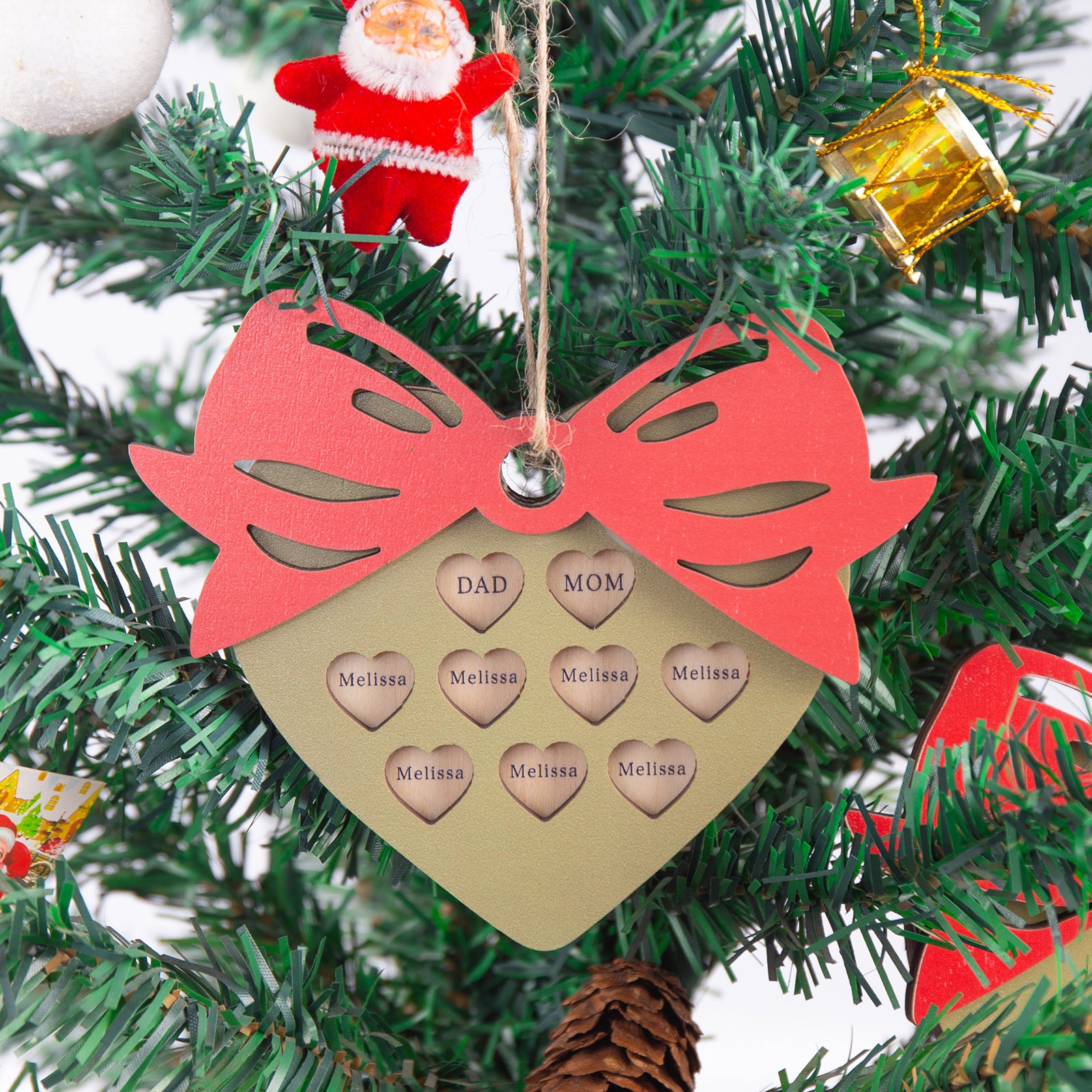 Personalised Heart Christmas Ornament - handmade