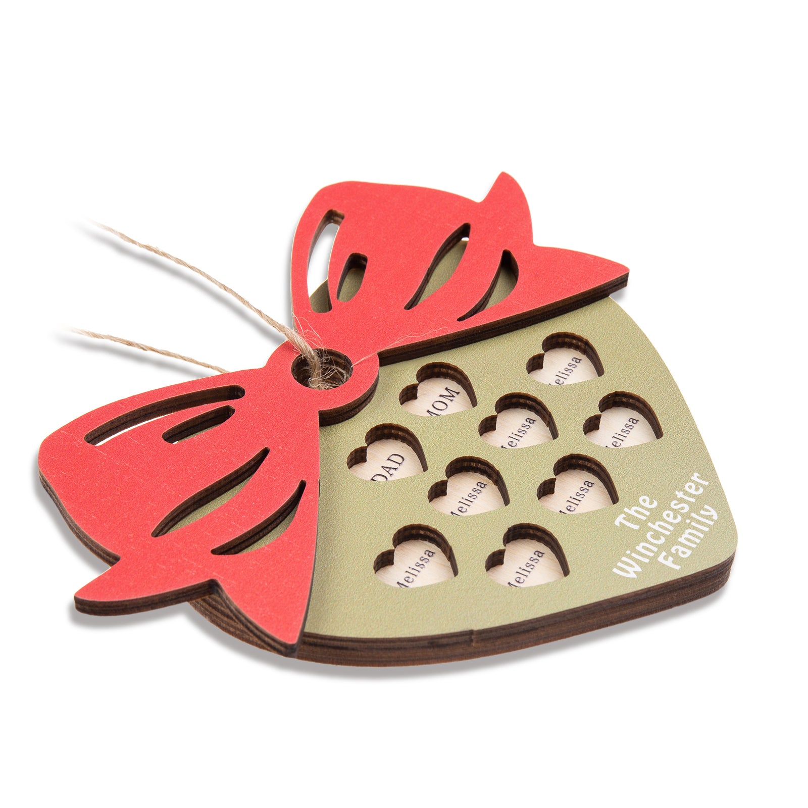 Personalised Heart Christmas Ornament - handmade