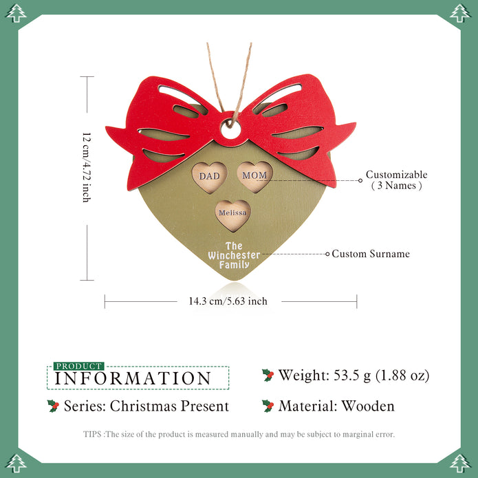 Personalised Heart Christmas Ornament - handmade