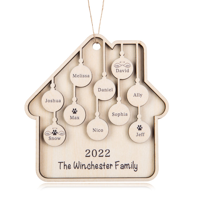Custom Family Christmas Ornament - handmade
