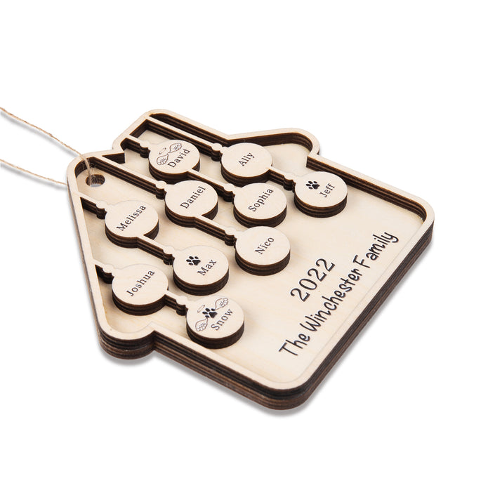 Custom Family Christmas Ornament - handmade