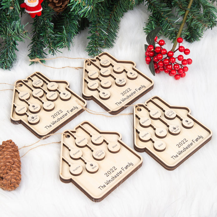 Custom Family Christmas Ornament - handmade