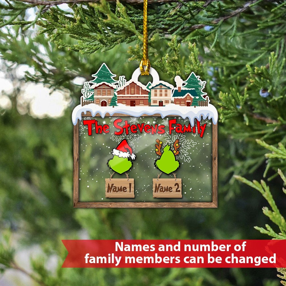 Custom Acrylic Family Ornament - handmade