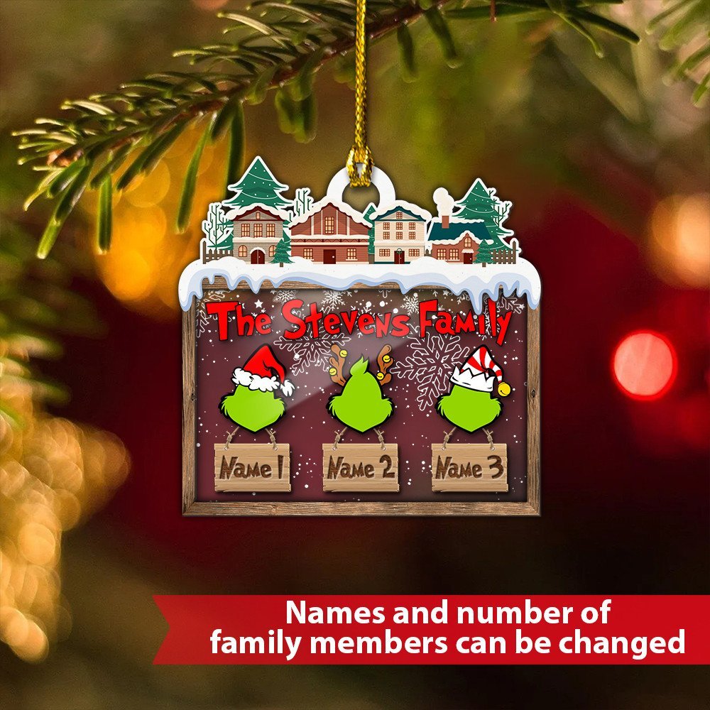 Custom Acrylic Family Ornament - handmade