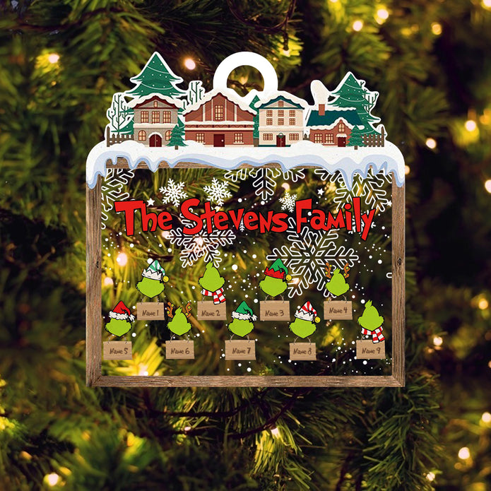 Custom Acrylic Family Ornament - handmade