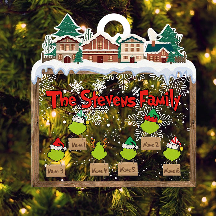 Custom Acrylic Family Ornament - handmade