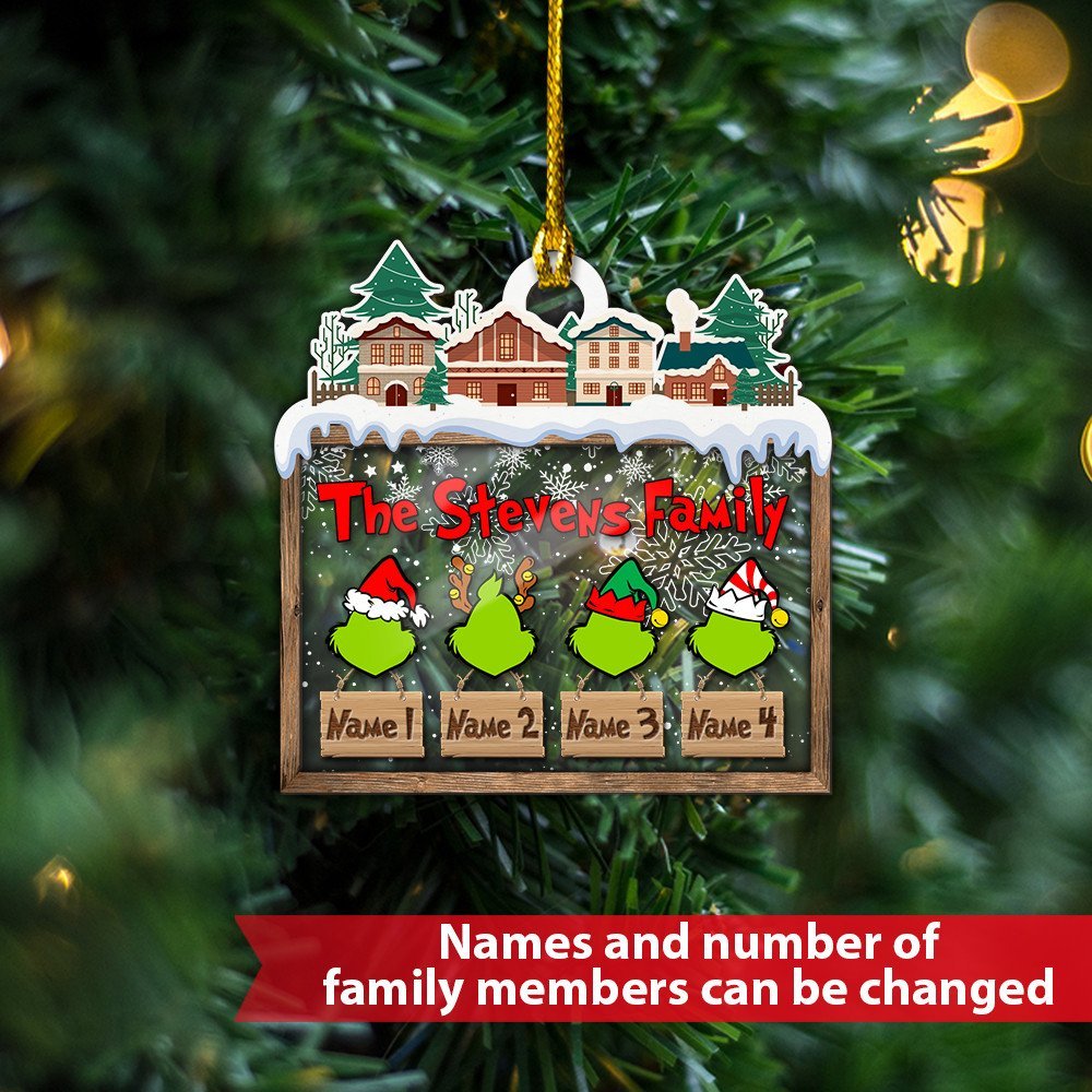 Custom Acrylic Family Ornament - handmade