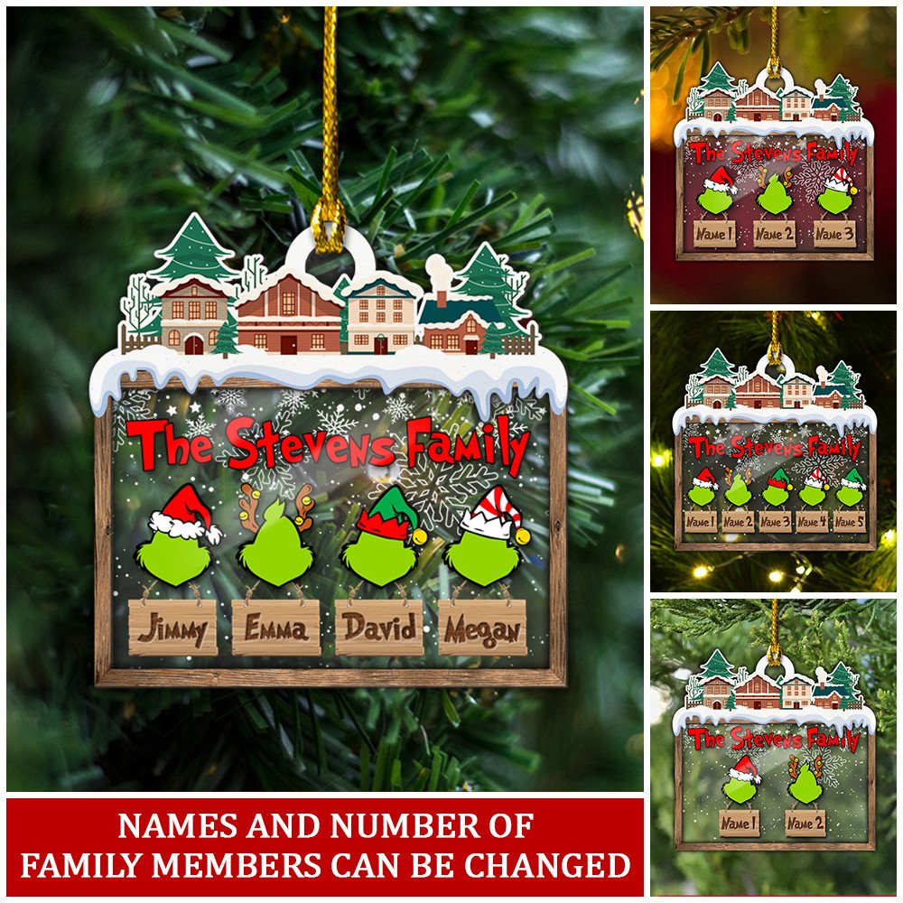 Custom Acrylic Family Ornament - handmade