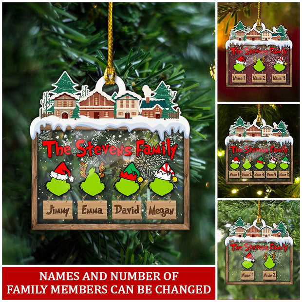 Custom Acrylic Family Ornament - handmade