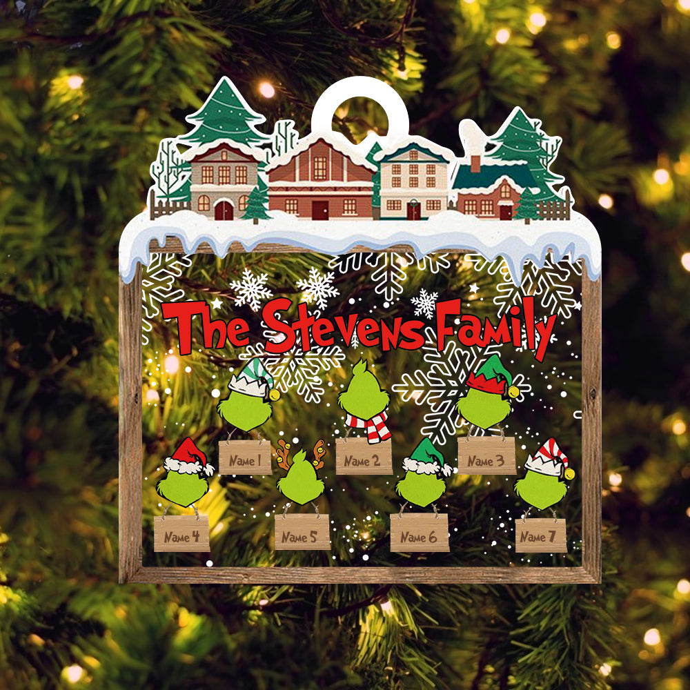 Custom Acrylic Family Ornament - handmade