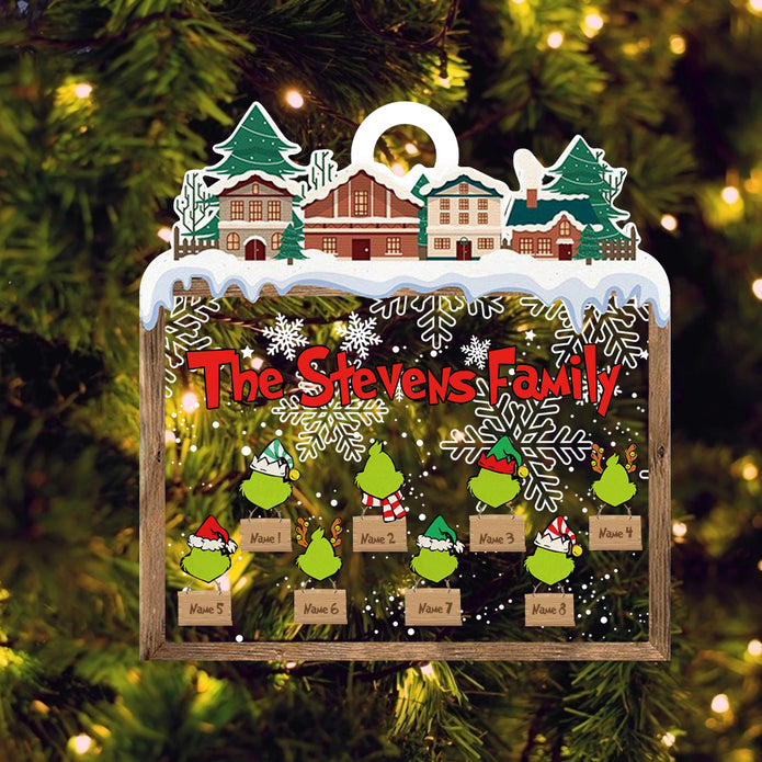 Custom Acrylic Family Ornament - handmade