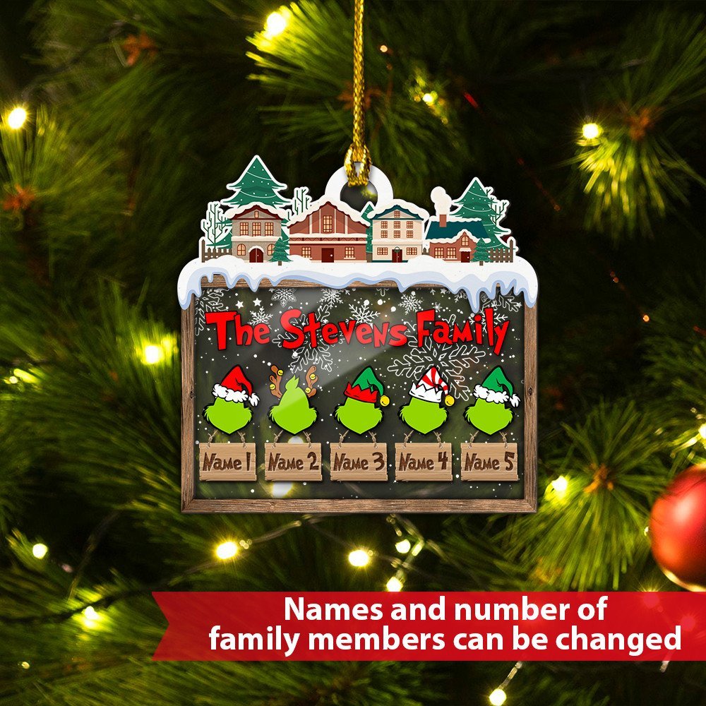 Custom Acrylic Family Ornament - handmade