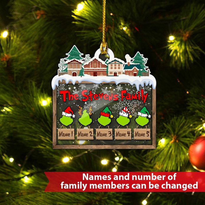 Custom Acrylic Family Ornament - handmade