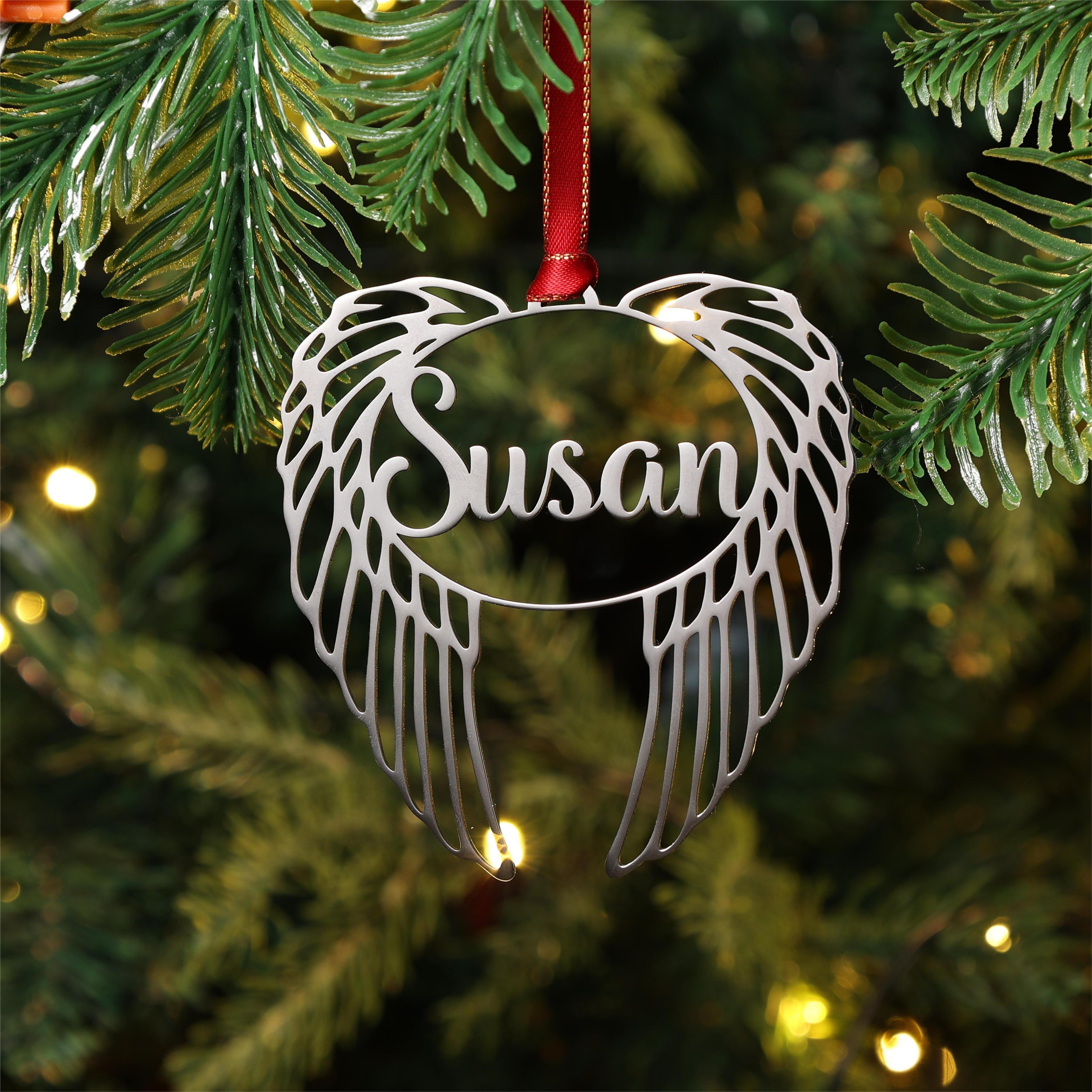 Personalised Angel Wing Ornament - handmade