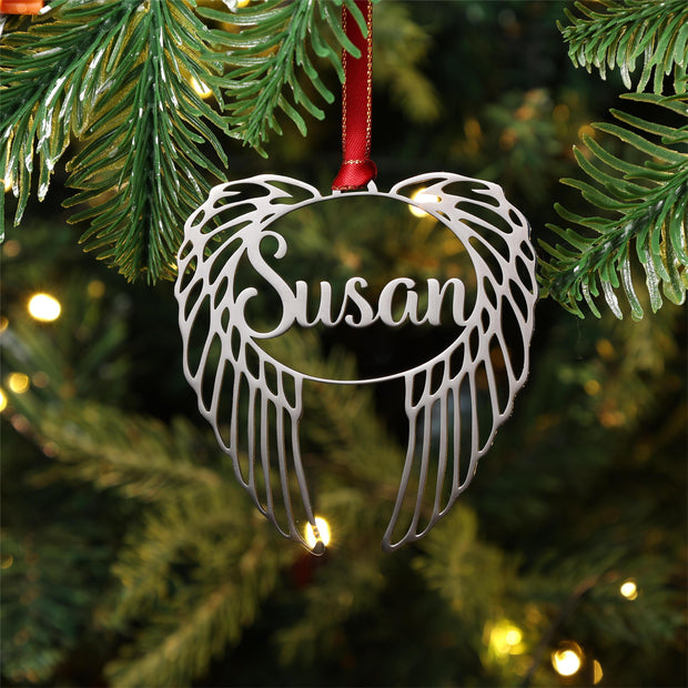 Personalised Angel Wing Ornament - handmade