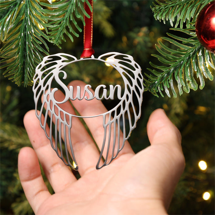 Personalised Angel Wing Ornament - handmade
