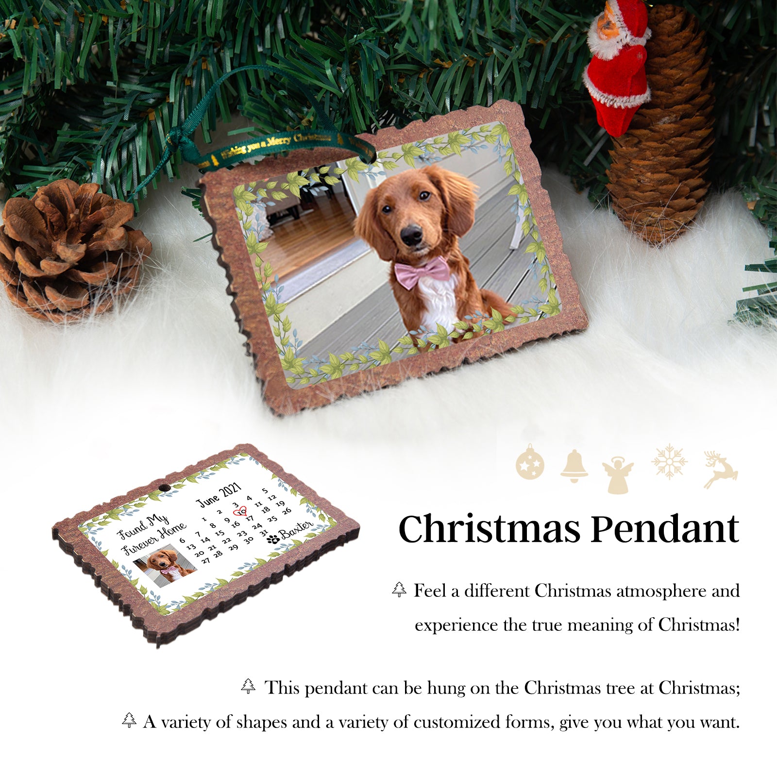 Custom Wooden Christmas Ornament - handmade