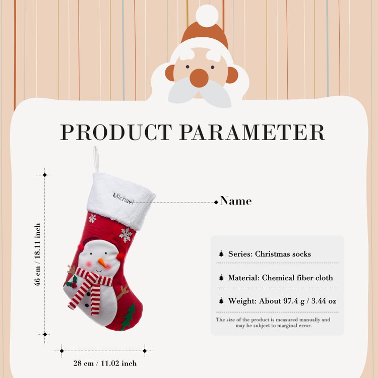 Custom Name Christmas Sock - handmade