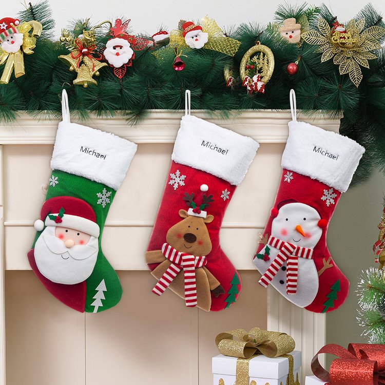 Custom Name Christmas Sock - handmade