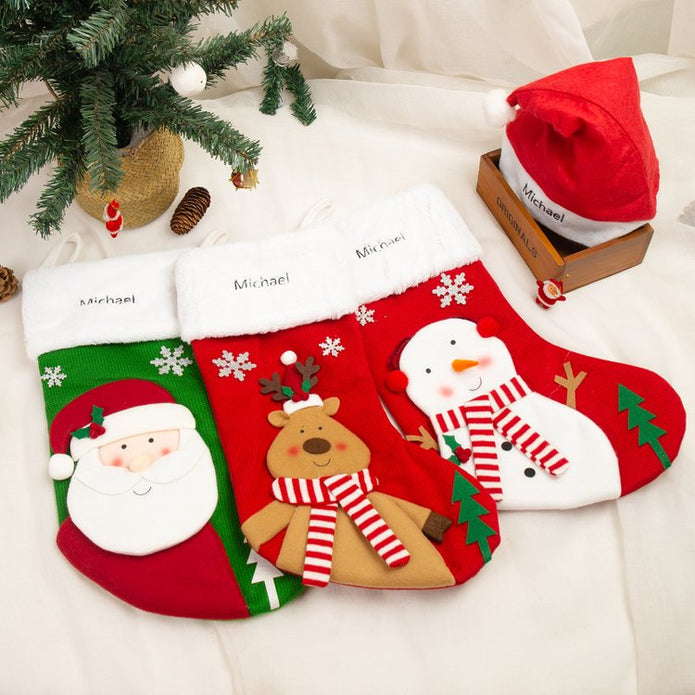 Custom Name Christmas Sock - handmade