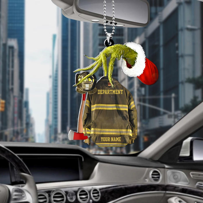 Custom Name Acrylic Christmas Car Ornament - handmade